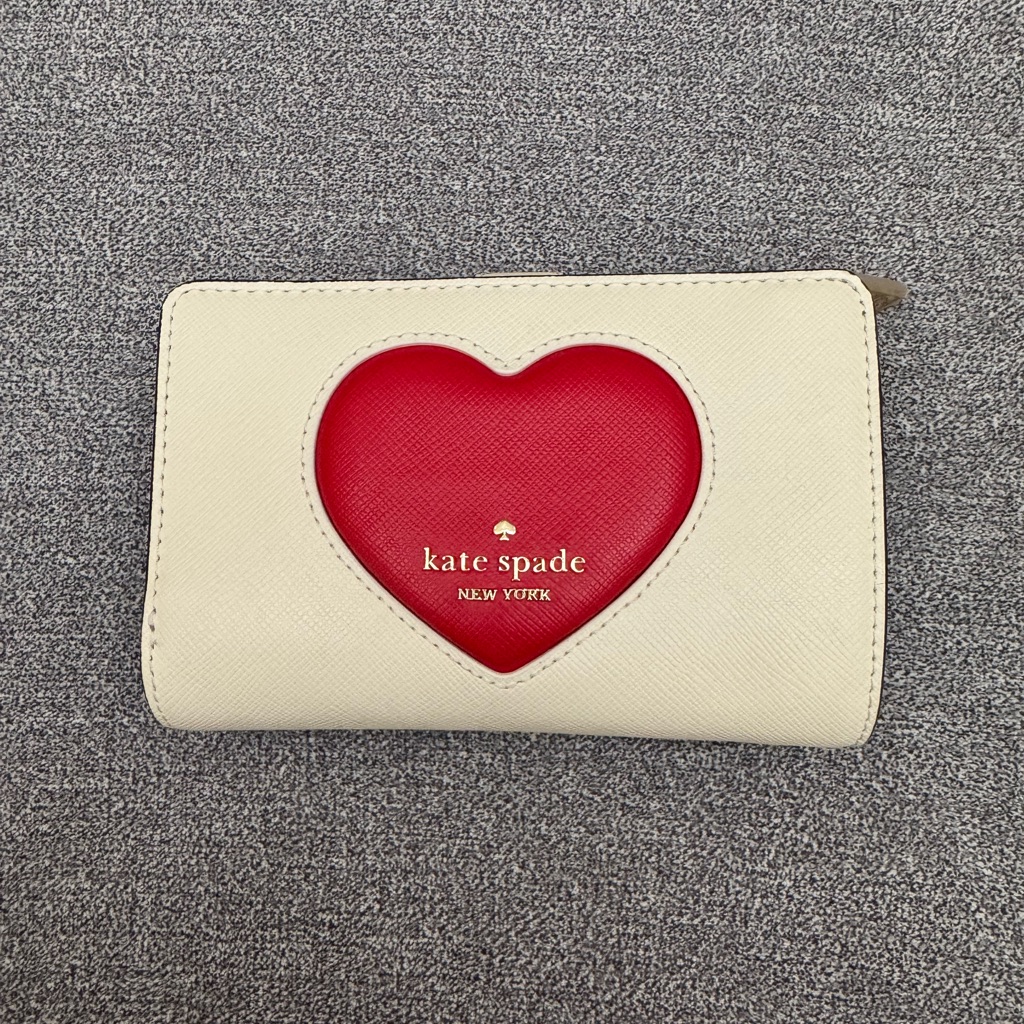 Kate Spade Madison Puffy Heart Medium Bifold Wallet Meringue